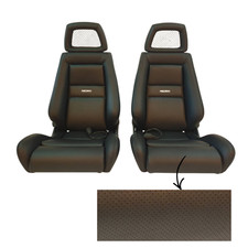 Pair Of Used Authentic Recaro Lx Black Pump Leather Knee Bolster Net Head Seats