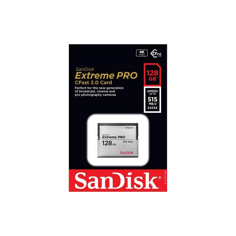 128Gb Cfast 2.0 Memory Card High Speed 525Mbs Read 450Mbs Write For Cameras - Image 2 of 4