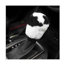 Cow Print Car Shift Knob Cover, Fluffy Cow Print Anti-Slip Gear Gearshift Cover