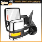 Pair Side Mirrors For 2007-14 Chevy Power Heated Chrome Clearance Dynamic Light