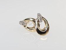 10K Yellow Gold Round Diamond Fashion Oval Stud Earrings AM1078315