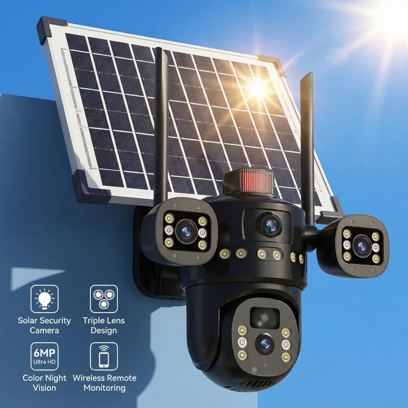 Solar Battery Powered Wireless Security Camera System WiFi IP Home
