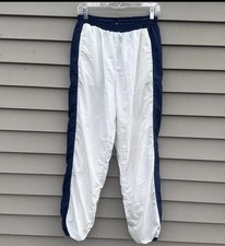 VTG Windbreaker Parachute Pants Nylon Lined Blue White Medium Men s