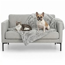 Furhaven Waterproof Throw Blanket for Dogs Indoor Cats, Medium, Mist Gray