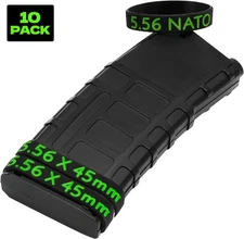Ideagle 5.56 Magazine Marking Bands, 10 Pack 556 x 45mm, Black-Green 