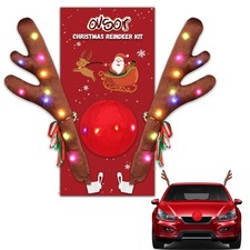 Car Reindeer Decoration - Christmas Antler with 3 in 1 for Reindeer Car Decor...
