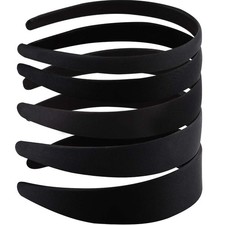 Black Hard Headbands for Women, 5 Size Plain for Crafts - 5 Pack - 0.59-1.57 ...