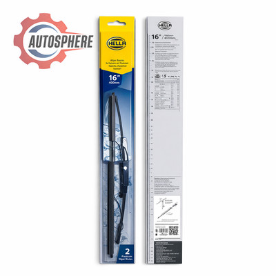 Hella 858083801 16'' Windshield Wiper Blades Standard Pair (2 Pack)
