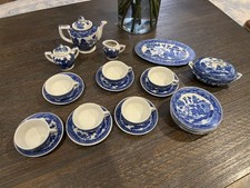 Japan Blue Willow Miniature Tea Set COMPLETE 26 Piece Vintage Porcelain