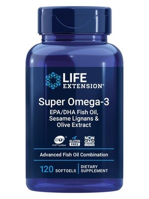 Life Extension Super Omega-3 EPA/DHA Fish 120 Count (Pack of 1), Dark Amber 