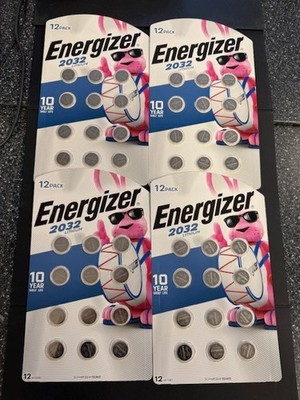 Energizer Lithium 2032 Batteries Pack Of 12 Expires 03/2033 Lot of 4