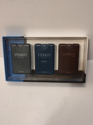 NOS Calvin Klein Eternity Mens Cologne Eternity, Aqua, euphoria (each .67oz)