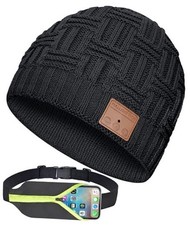 Bluetooth Beanie,Wireless Beanie Headphones Hat Unique Christmas One Size Black
