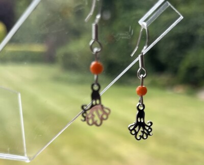 Octopus  earrings on stamped 925 silver hooks, choose design, fun gift