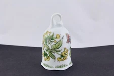 1979 VINTAGE HUTSCHENREUTHER DINNER BELL BUTTERFLIES FLOWERS GERMANY - MINT