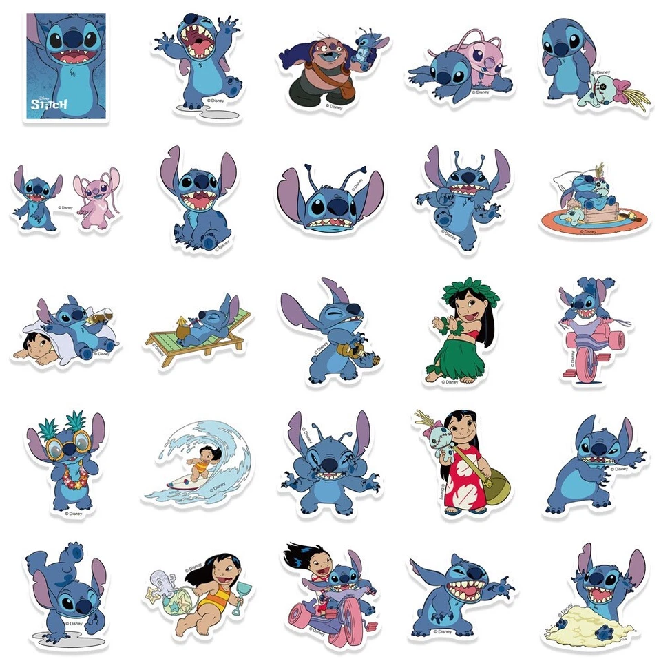+50 Pcs Disney Cute Lilo And Stitch Stickers Car Skateboard Luggage Suitcase NEW - Image 4 of 4