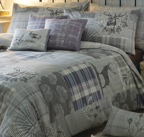 Tatton Stag Heather Bedding Range. Choice of Duvet Sets Throws Cushions Curtains - Picture 3 of 11