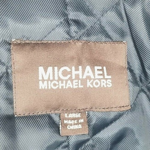 Michael Kors Mens L Light Gray Wool Blend Winter Short Dress Coat Jacket - Picture 3 of 5
