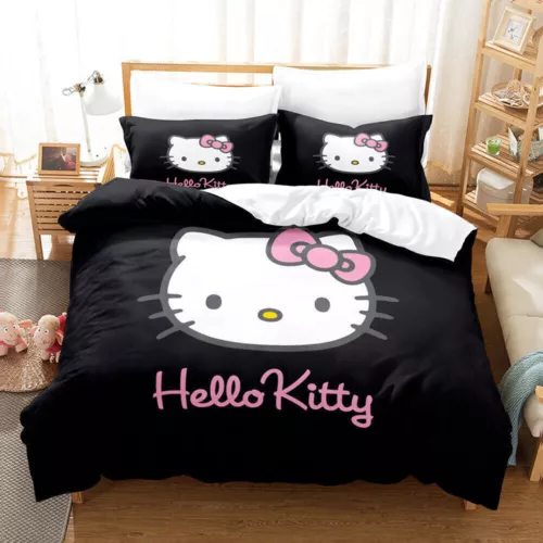 Hello@Kitty Set Biancheria da Letto Bambini Donna Ragazze Camera #Copripiumino Federa Set UK - Foto 24 di 47