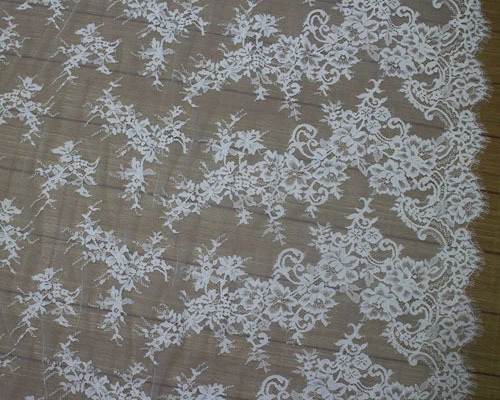 3 Meters French Chantilly Style Eyelash Double Edge Lace Fabric Wedding Dress  - Image 4 of 4