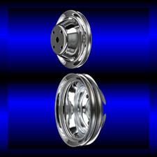 Chrome Small Block Chevy Pulley Set 2 Pulleys Long Pump Sbc For Alt And Ps