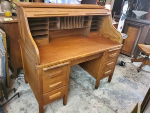 Antique Large Oak Roll Top Desk Excellent Condition Ebay