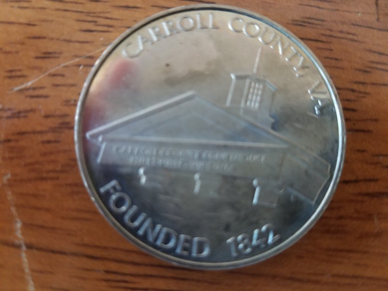 OLD TOKEN CARROLL COUNTY VIRGINIA FOUNDED IN 1842