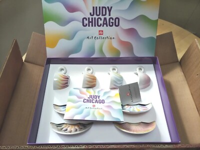 Illy Art Collection 2023: Judy Chicago 4 Espresso cup/saucers Limited edn