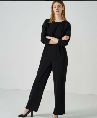 Bnwt hallhuber Black Jumpsuit with kimono sleeves  overall size 12 rrp £129