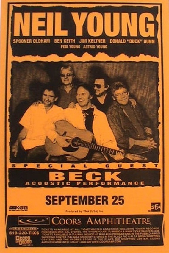 Neil Beck NEIL YOUNG / BECK 2000 SAN DIEGO CONCERT TOUR POSTER -Neil With His ...