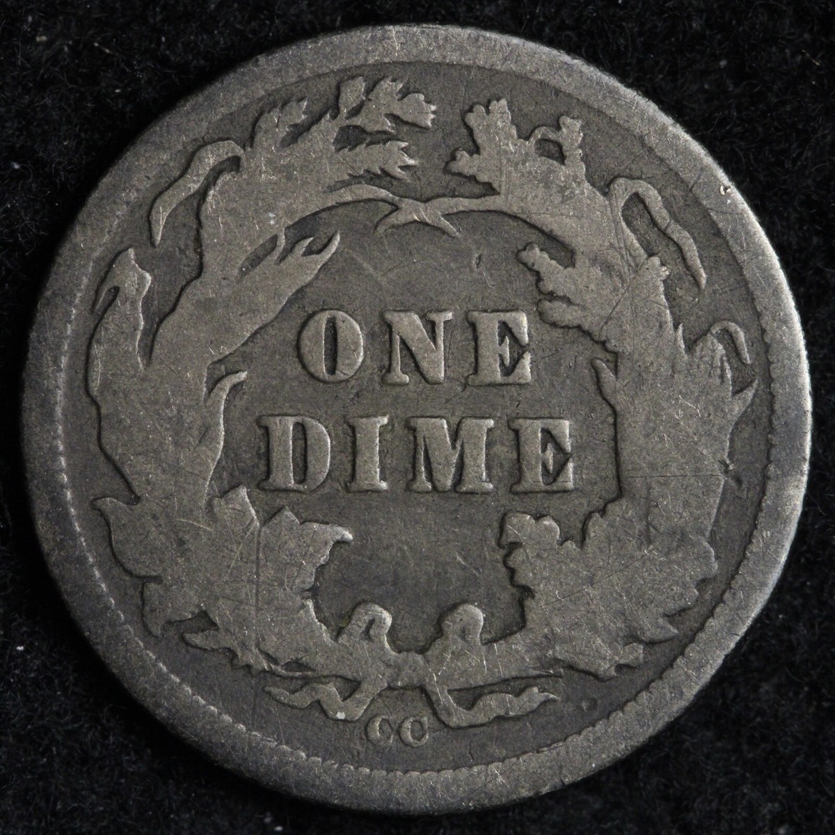 1877-CC Seated Liberty Silver Dime CHOICE FINE/VF E193 ZXNP
