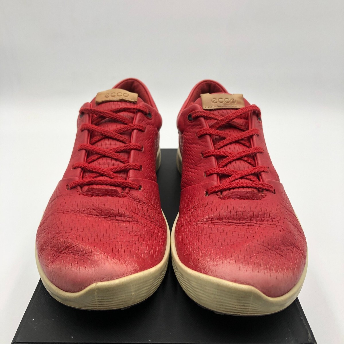 ★美★ECCO★TOMATO★ ECCO Golf Sneakers Women's Size 6 Tomato Red Leather Low Top