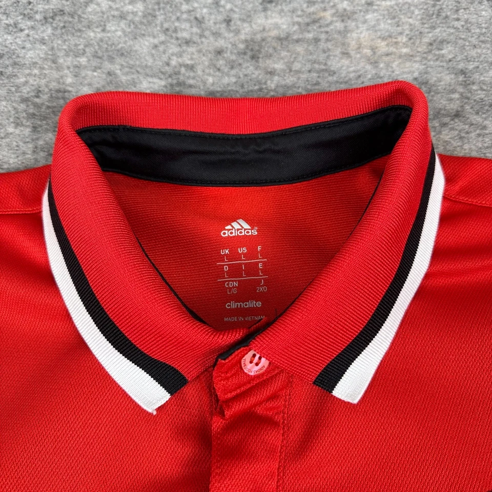 Adidas Climalite Polo D.C. United Leidos Logo MLS Soccer Red Mens Large L - Image 3 of 4