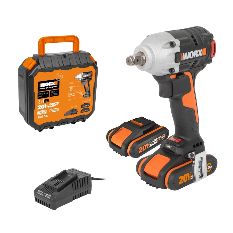WORX Powershare Cordless Impact Wrench 300Nm Brushless 