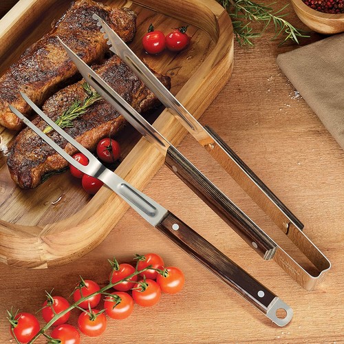 Paquete de 2 cuchillos Tramontina Chef's, pinzas para parrilla y tenedor para parrilla ¡Gran regalo! Calidad - Imagen 3 de 4