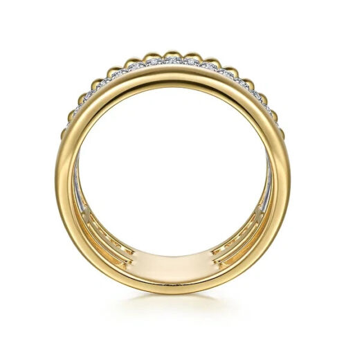 New Gabriel & Co. 14K Gold Diamond Bujukan Easy Stackable Ring LR52203M45JJ - Picture 3 of 5