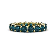 London Blue Topaz Eternity Ring Stackable 4 1/4 ctw 14K Gold JP:206545