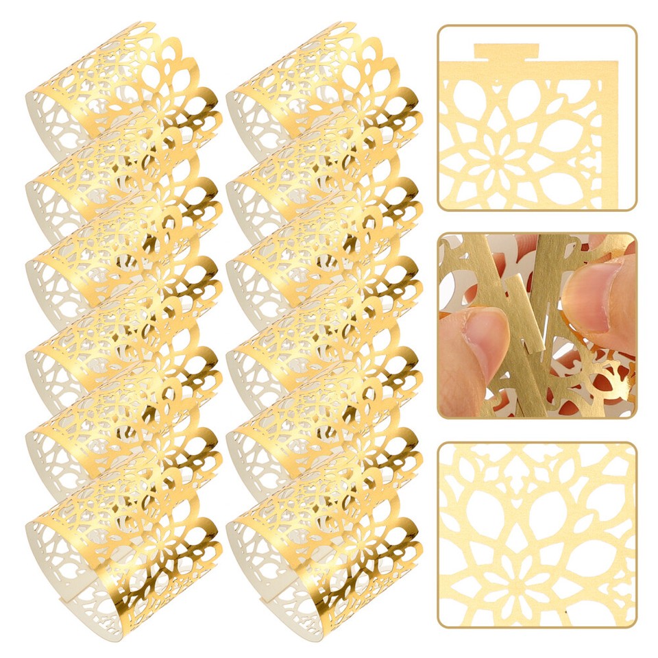 50pcs Hollow Paper Napkin Rings Paper Napkin Holder Paper Serviette