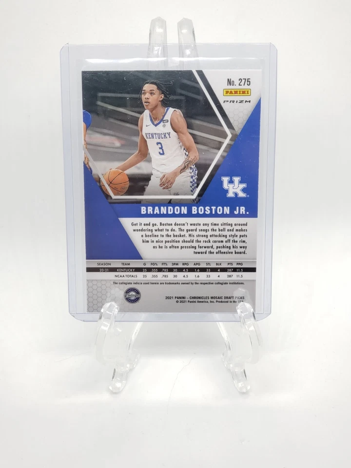 2021 Chronicles Mosaic Draft Picks Brandon Boston RC Silver Prizm #275 - Image 2 of 2