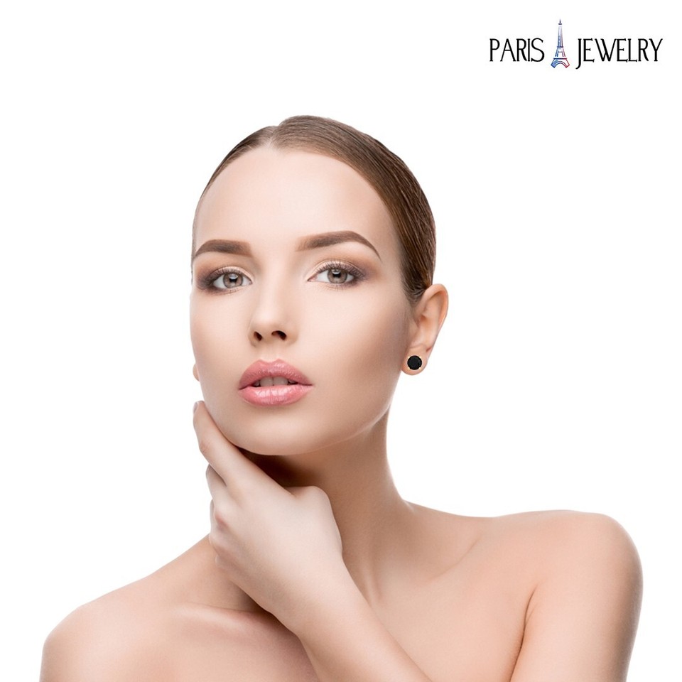 3mm Black Cubic Zirconia Solitaire Stud Piercing Earrings In Solid Titanium - Foto 6