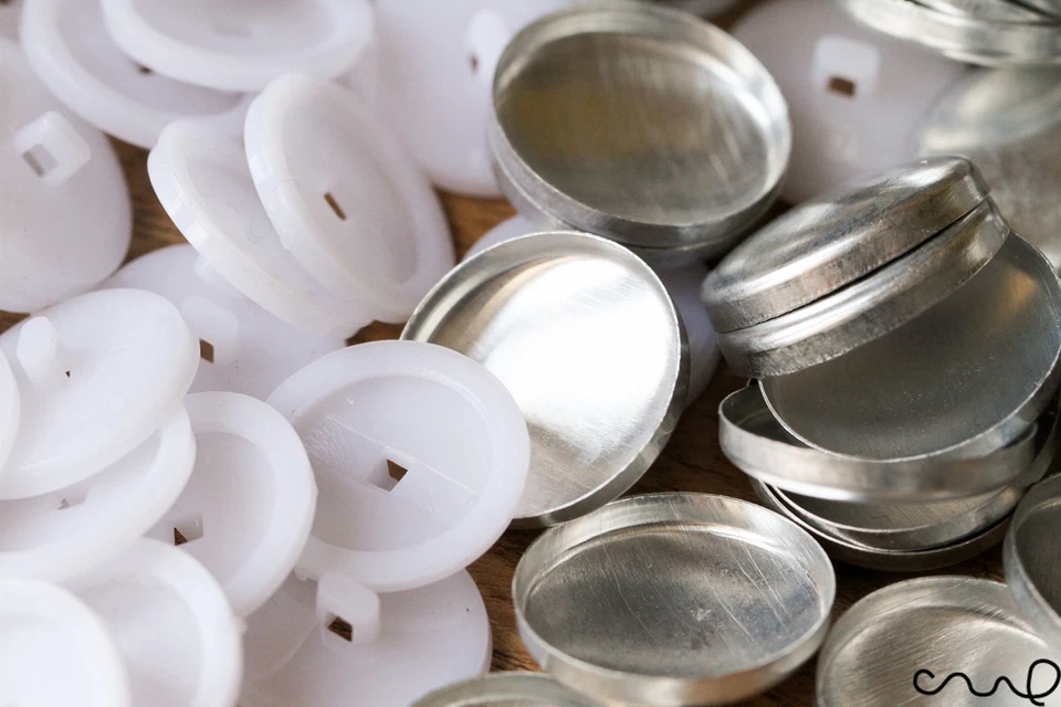 50 Sets x 22L/30L/36L Button Blanks Cover Non Astor Sets White Dress Making Sew - Image 4 of 4