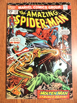 Wundervoll Spider-Man #132 Romita Schlüssel Nicht Stempel Molten Mann Cover 1st