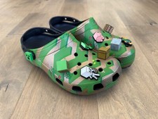 Crocs Minecraft Clogs Shoes Green 8 Jibbitz Unisex Adult Size 208472 M10 / W12