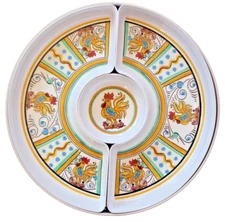 Le Cadeaux Gallo Yellow Rooster Melamine 4-piece - Chip & Dip Set w/Tray