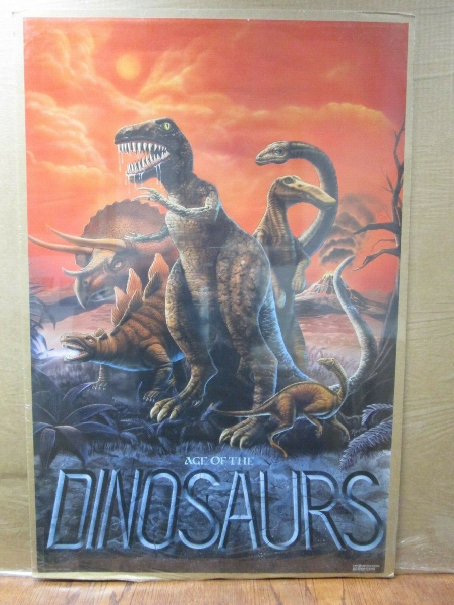 Age Of Dinosaurs archaeology vintage Poster 1987 dino Inv#G4225 | eBay