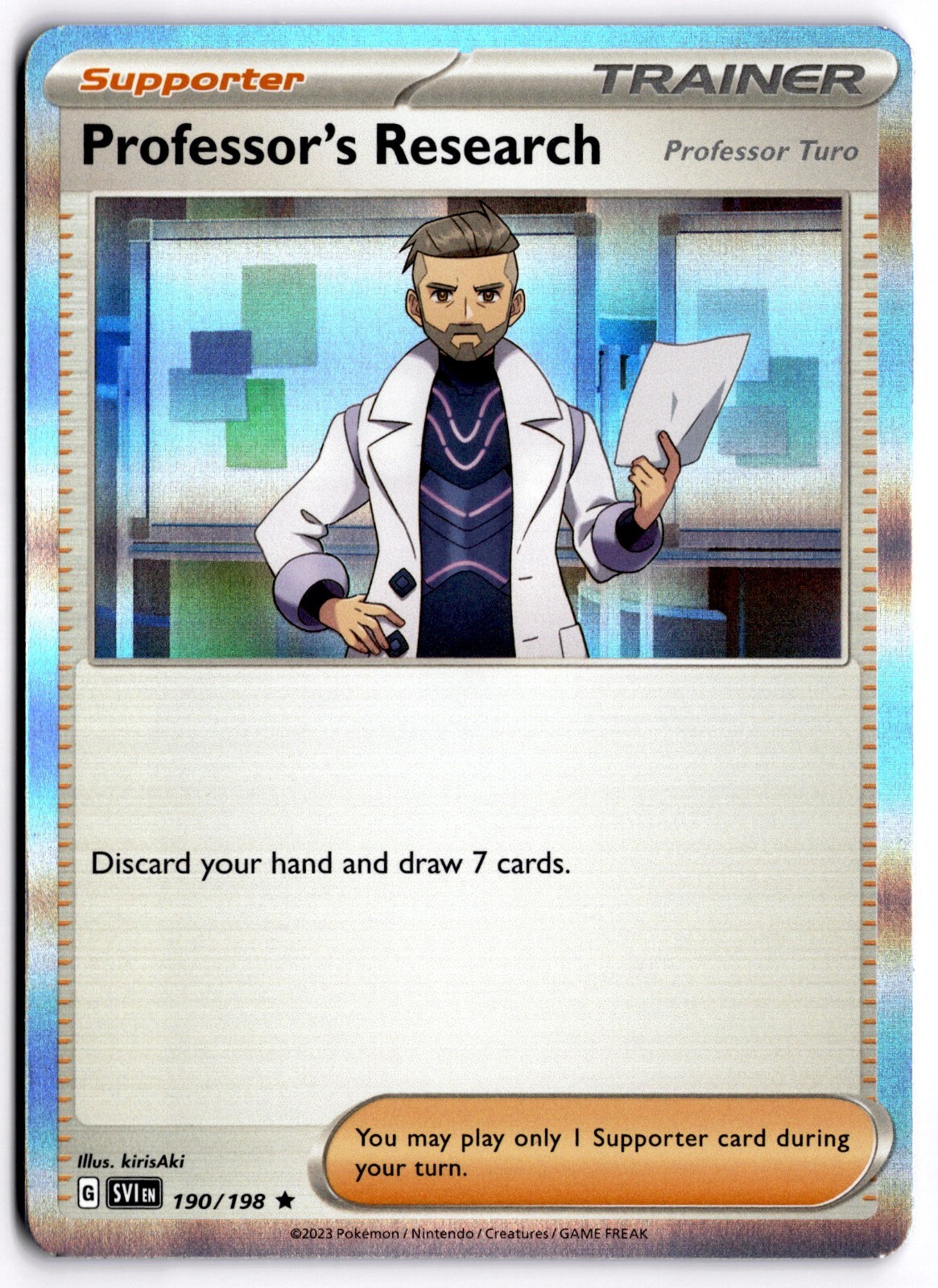 Pokemon TCG Professor's Research (Professor Turo) 190/198 Holo Rare NM/M