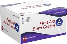 Dynarex 1165 First Aid Burn Cream 0.9g foil packet Box of 144 