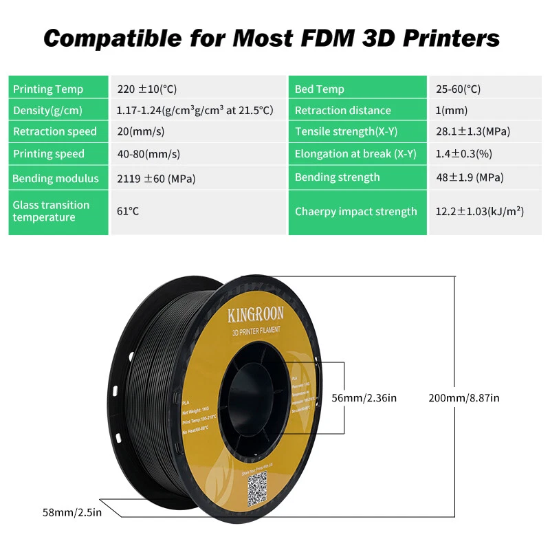10KG FDM 3D Printer Filament PLA 1.75 mm FDM Lot Consumables Bundles 1KG / Spool - image 2 of 4