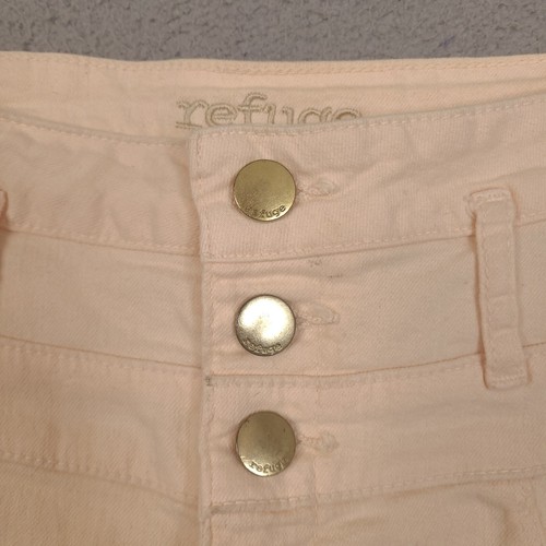Refuge Denim Shorts Womens Size 6 Cuffed Light Pink High Waisted Triple Button - Picture 3 of 13