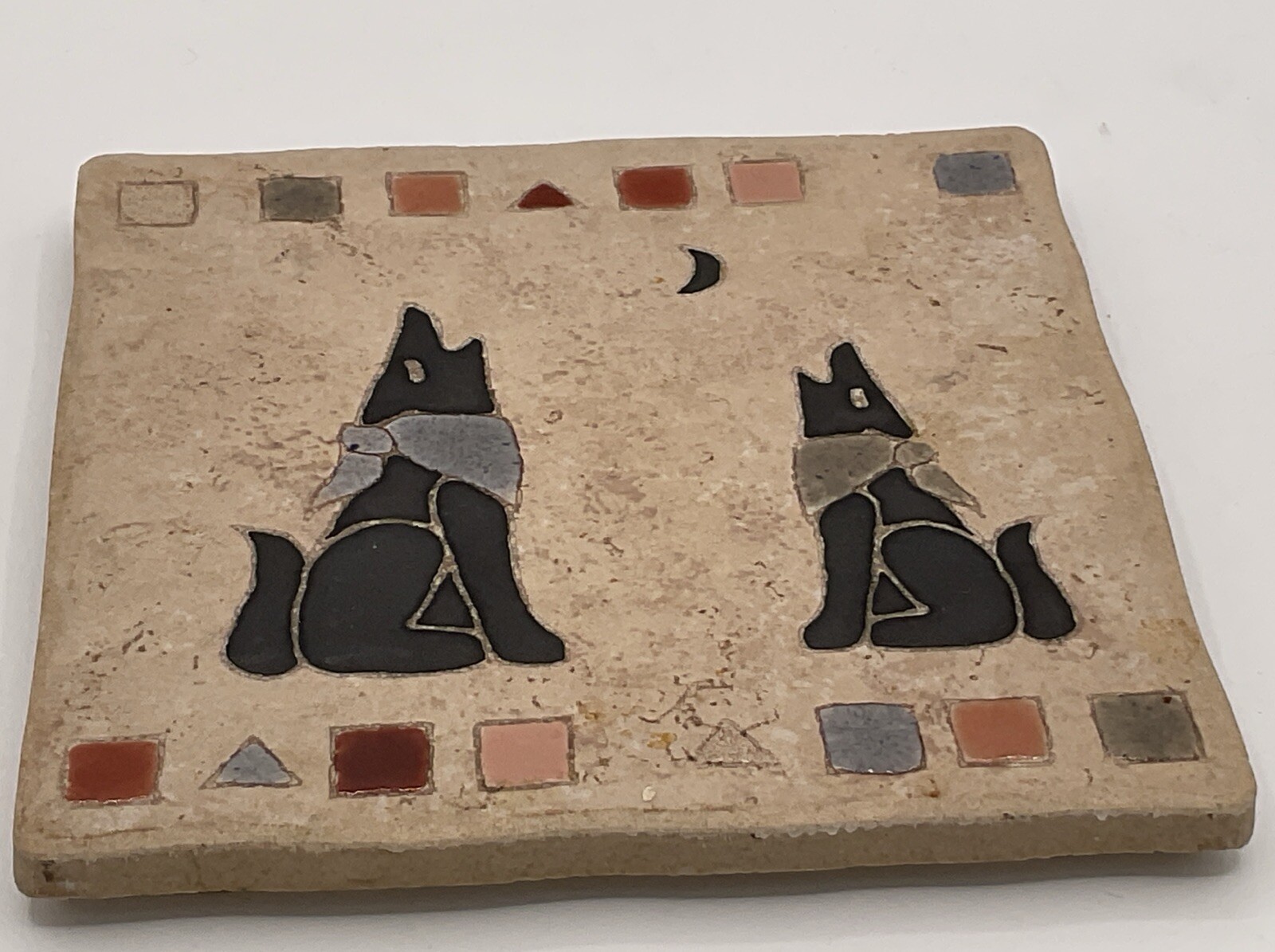 Howling Wolf Ceramic Tile Southwestern Masterworks Trivet Or Decor